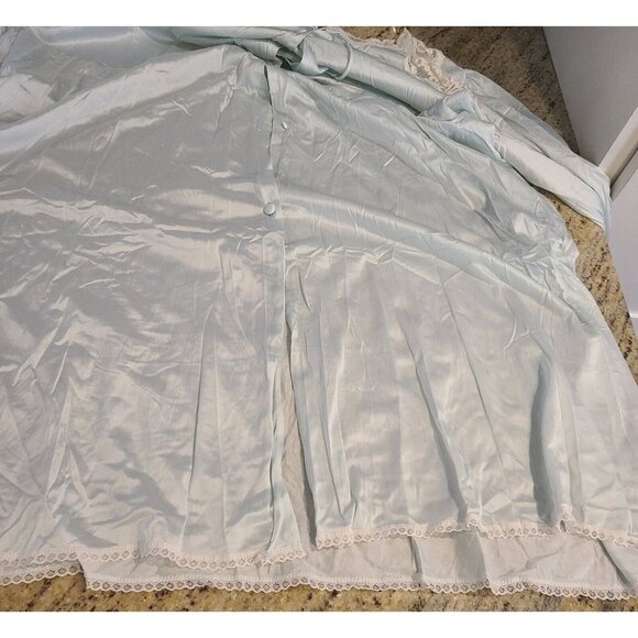 Vintage Miss Elaine Nightgown Size L ?? Blue Lace Button nightgown *flaws* - Picture 12 of 16